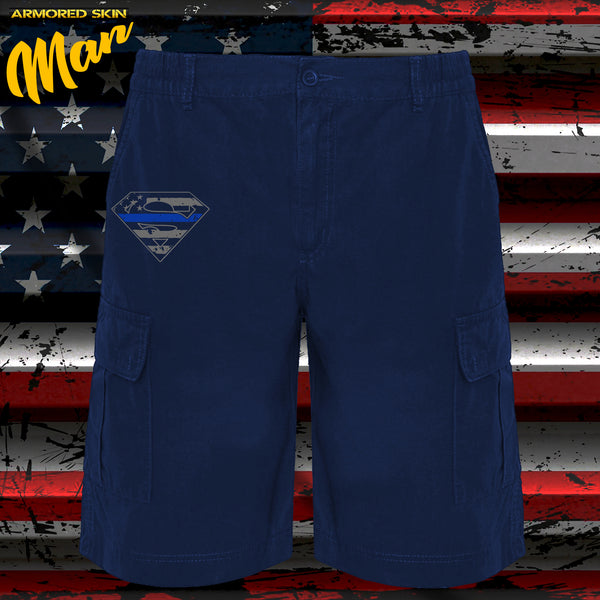 BERMUDA SUPERMAN BLUE THIN LINE