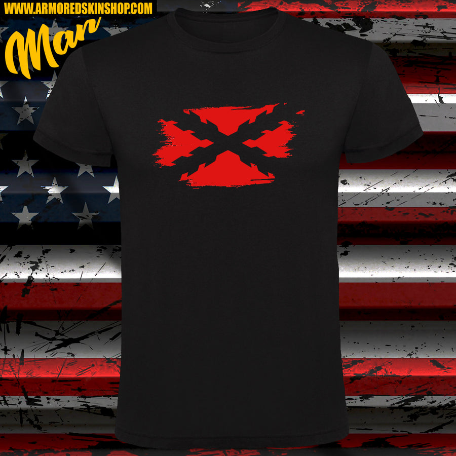 CAMISETA CRUZ BORGOÑA NEGATIVO