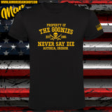 CAMISETA PROPERTY OF THE GOONIES NEVER SAY DIE