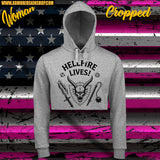SUDADERA CROPPED STRANGER THINGS HELLFIRE LIVES