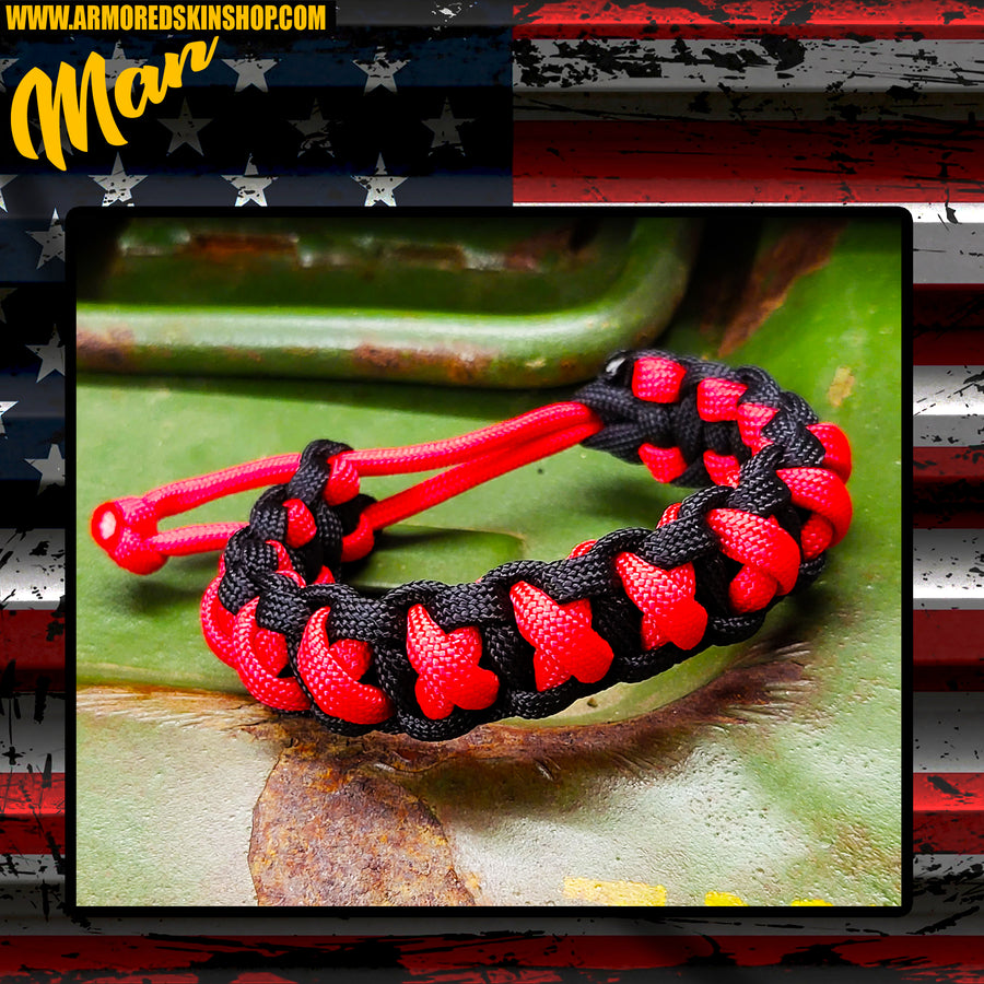 PULSERA PARACORD MAD MAX X RED BLACK