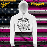 SUDADERA CROPPED STRANGER THINGS HELLFIRE LIVES