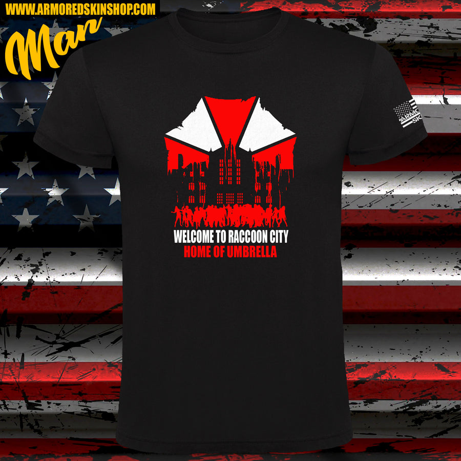 CAMISETA WELCOME TO RACCOON CITY HOME OF UMBRELLA