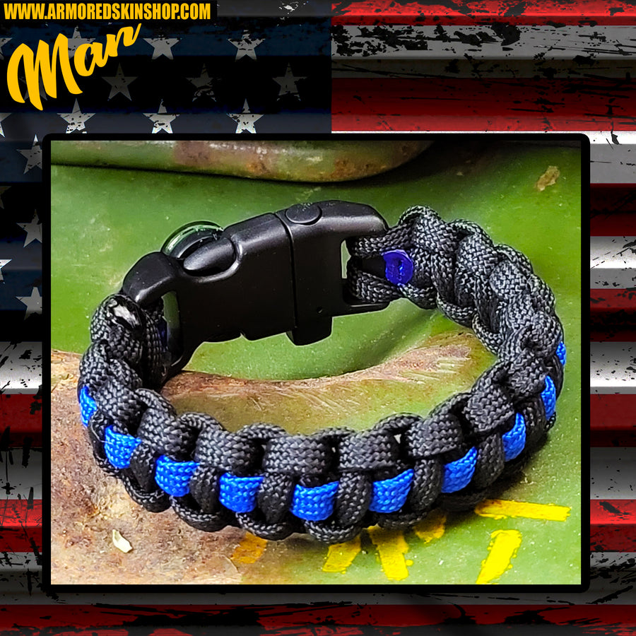 PULSERA PARACORD POLICE THIN BLUE LINE