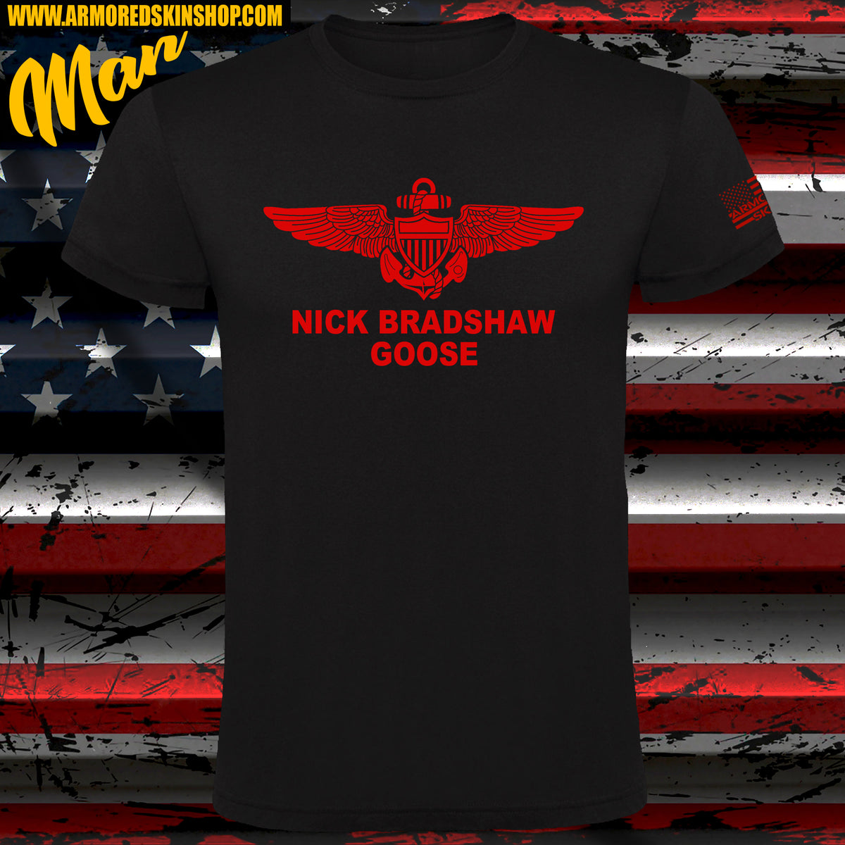 CAMISETA TOP GUN NAVAL AVIATOR NICK BRADSHAW "GOOSE"
