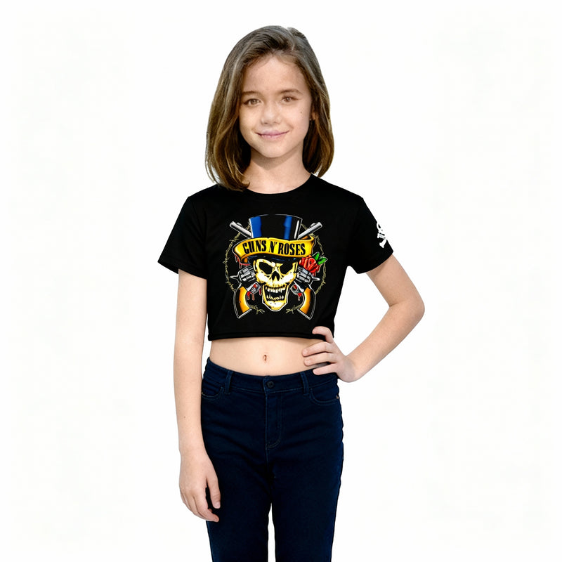 CAMISETA CROPPED NIÑA GUNS AND ROSES