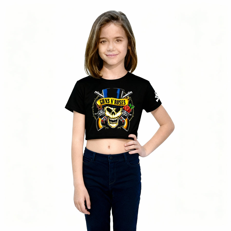 CAMISETA CROPPED NIÑA GUNS AND ROSES