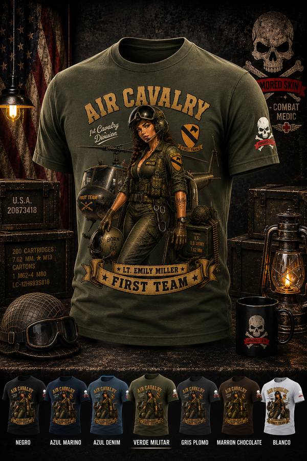 CAMISETA ARMORED SKIN MILITARY PIN UP SERIES AIR CAVALRY