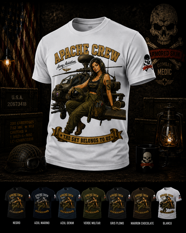CAMISETA ARMORED SKIN MILITARY PIN UP SERIES APACHE CREW