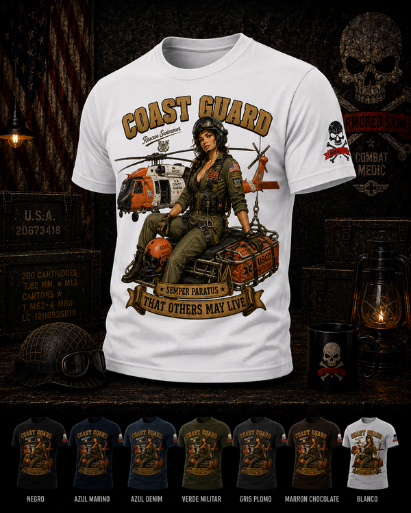 CAMISETA ARMORED SKIN MILITARY PIN UP SERIES COAST GUARD