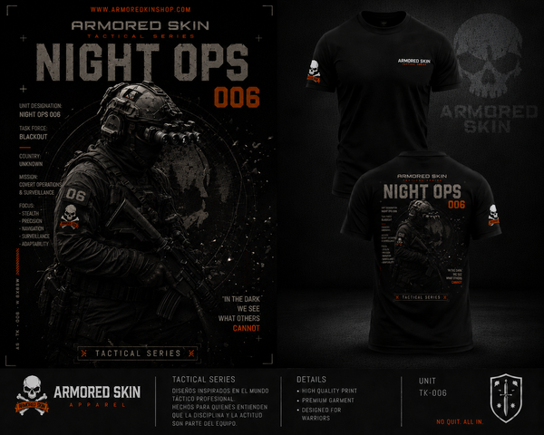 CAMISETA ARMORED SKIN TACTICAL SERIES NIGHT OPS 006