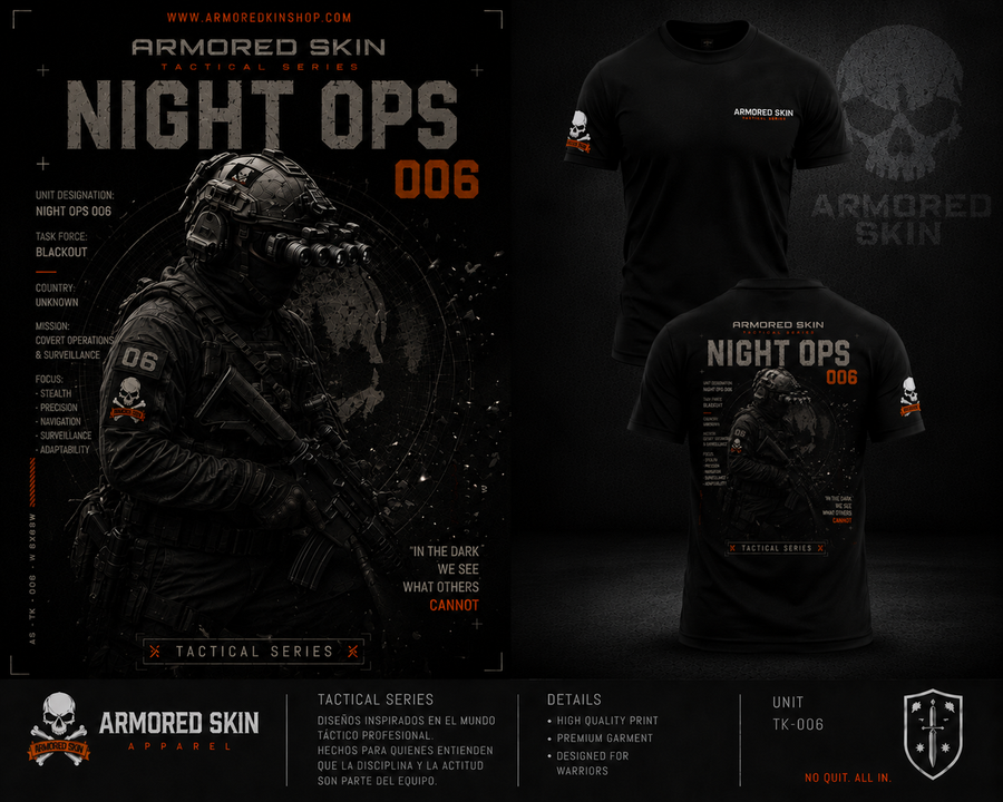 CAMISETA ARMORED SKIN TACTICAL SERIES NIGHT OPS 006