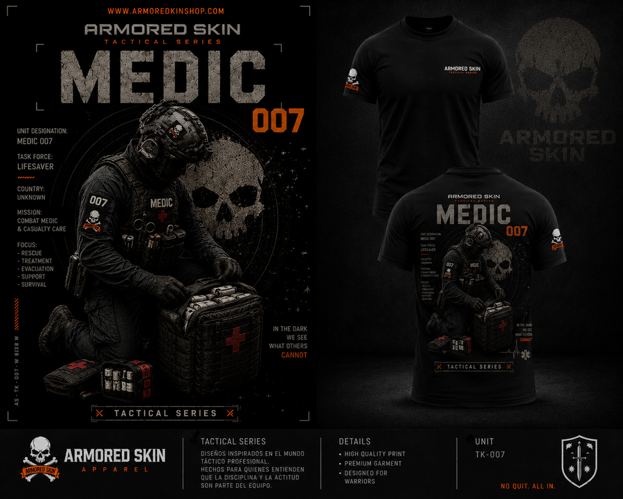 CAMISETA ARMORED SKIN TACTICAL SERIES MEDIC 007