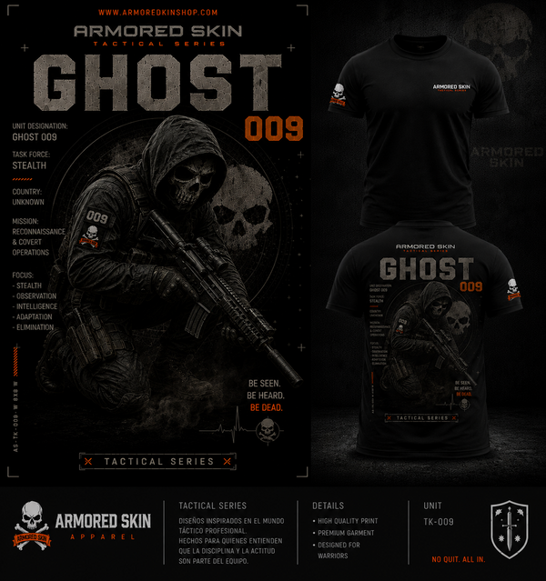 CAMISETA ARMORED SKIN TACTICAL SERIES GHOST 009