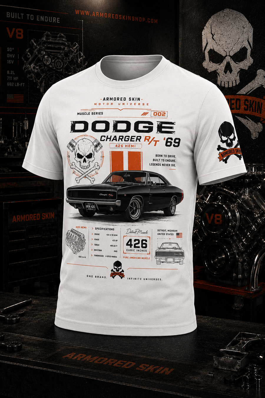CAMISETA ARMORED SKIN MUSCLE SERIES DODGE CHARGER R/T 002
