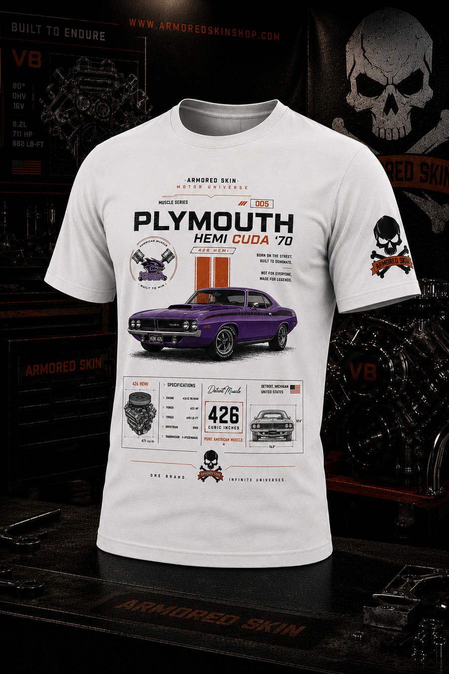 CAMISETA ARMORED SKIN MUSCLE SERIES PLYMOUTH HEMI CUDA 005
