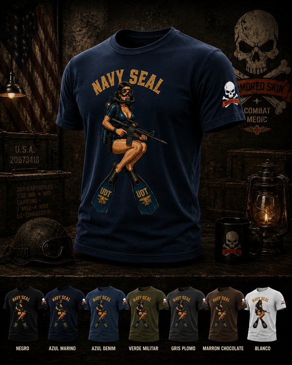 CAMISETA ARMORED SKIN MILITARY PIN UP SERIES NAVY SEALS