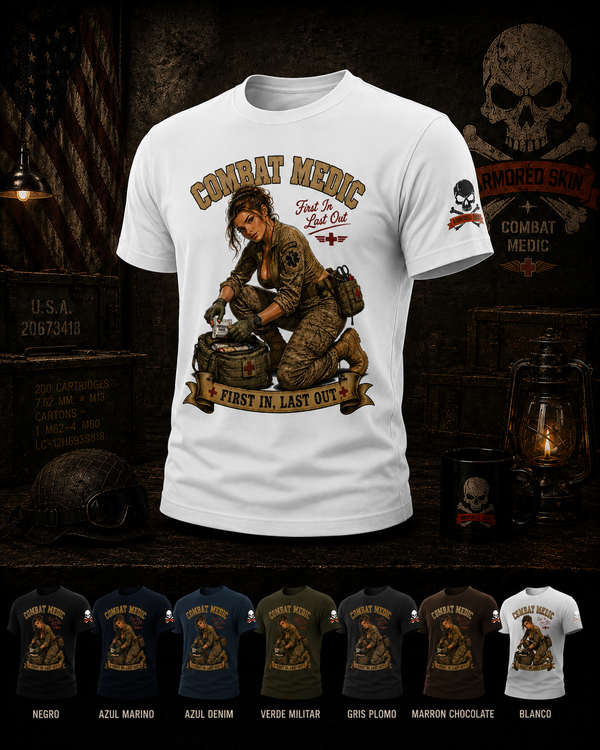 CAMISETA ARMORED SKIN MILITARY PIN UP SERIES COMBAT MEDIC