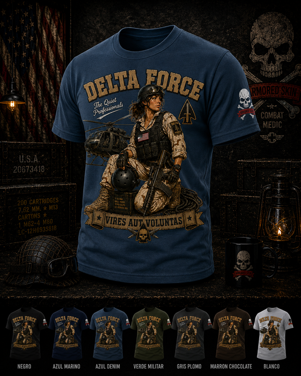 CAMISETA ARMORED SKIN MILITARY PIN UP SERIES DELTA FORCE