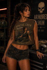 CAMISETA CROPPED MILITARY PIN UP SERIES APACHE CREW